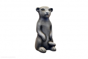 Terracotta Meerkat Standing, Grey