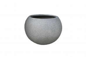 L/W Round Globe Planter, Textured Granite