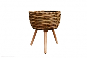 Basket Low with Legs, Natural
