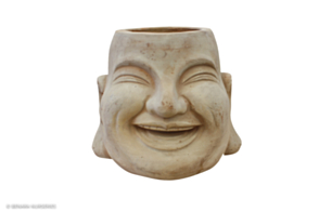 Terracotta Laughing Buddha Head pot, Mterra